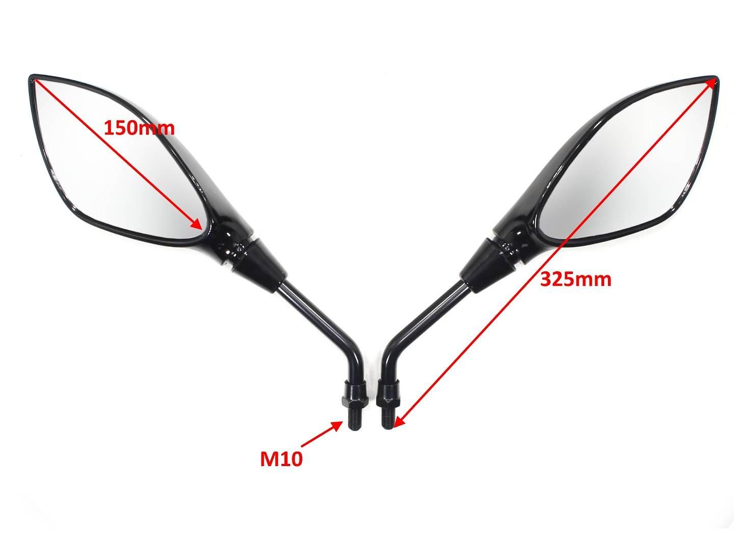 Lusterka Motocyklowe Naked Atv Skuter Sport Czarne M10 Oxf-1450 E11 Kpl.ox - zdjęcie 2