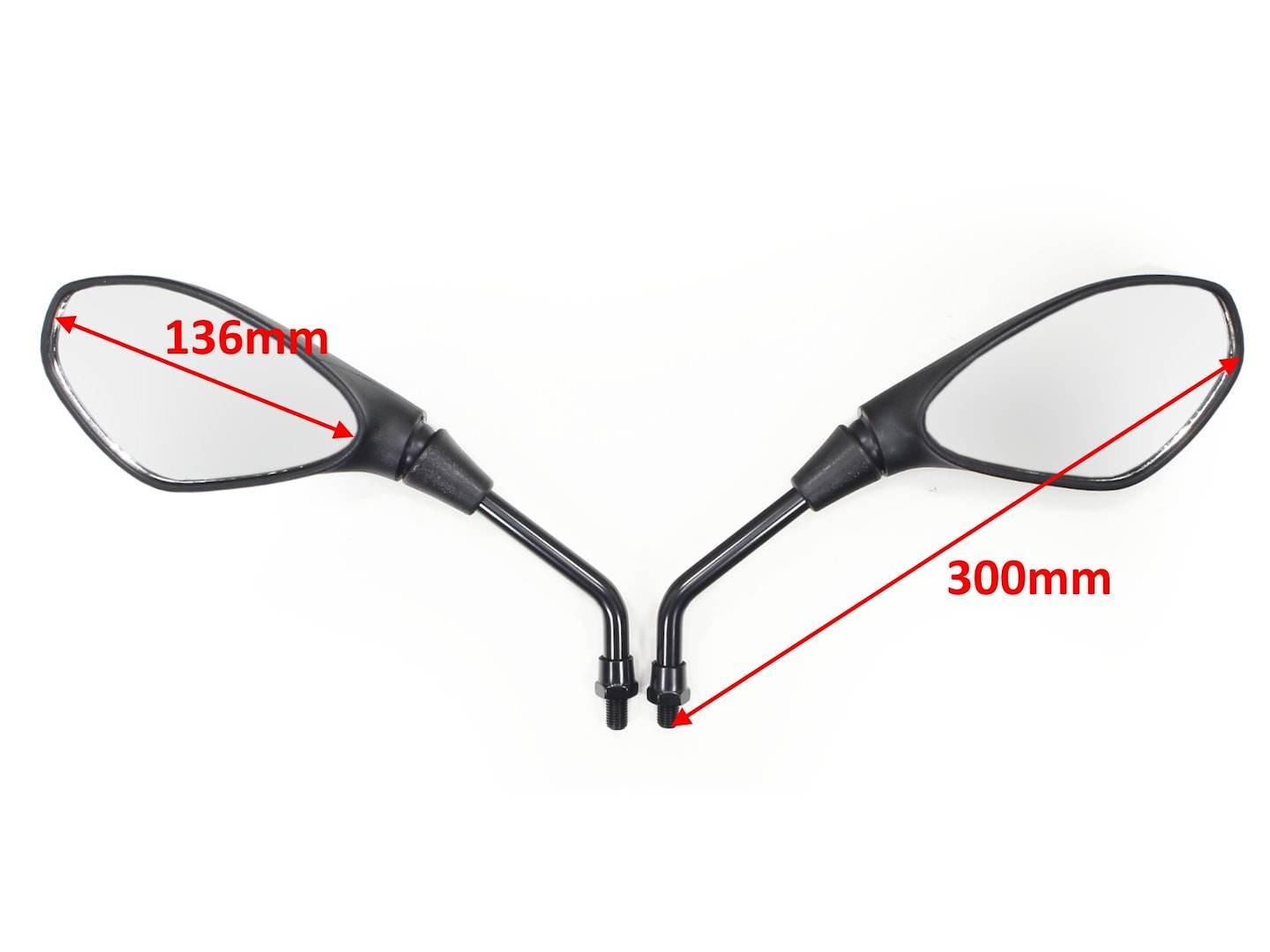 Lusterka Motocyklowe Skuter Atv Motorower Czarne M10 Oxf-919 E4 Kpl.ox - zdjęcie 2