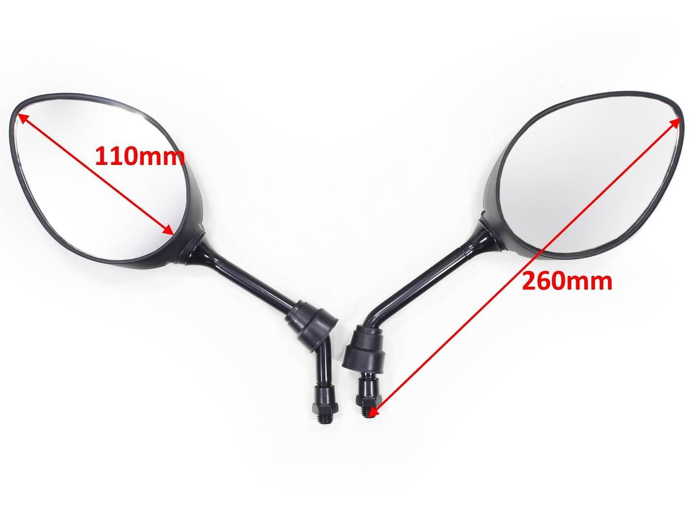 Lusterka Motocyklowe Skuter Atv Motorower Czarne M10 Oxf-1446 E11 Kpl.ox - zdjęcie 2