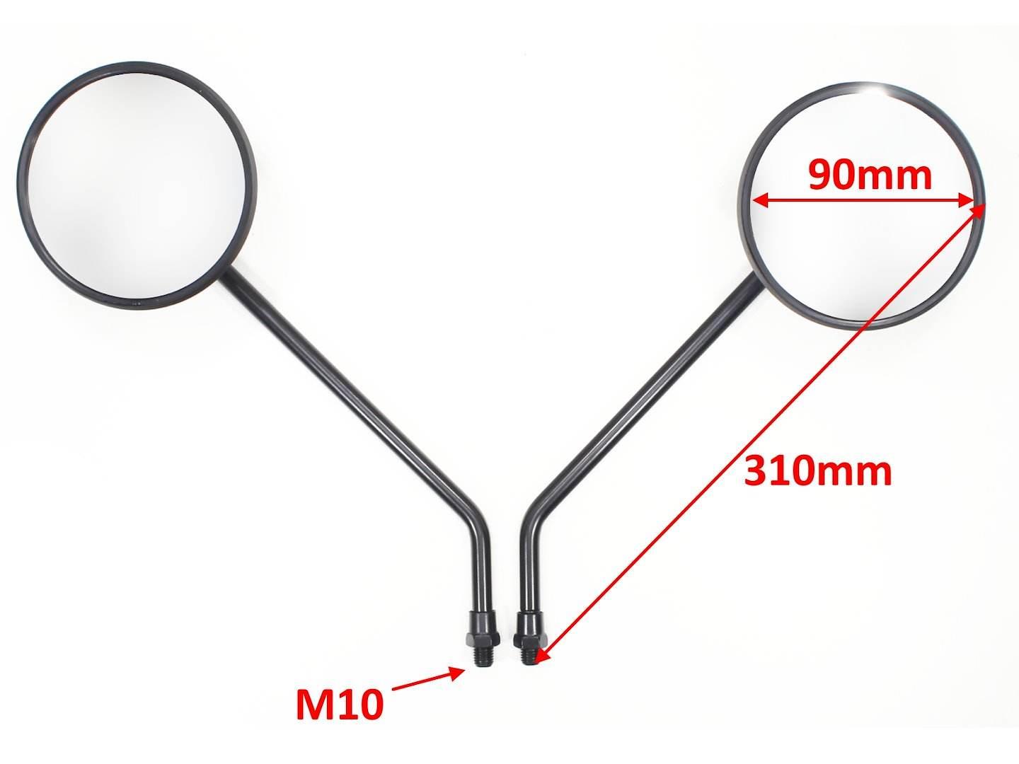 Lusterka Motocyklowe Skuter Motorower M10 Czarne Oxf-14070 E4 - zdjęcie 2