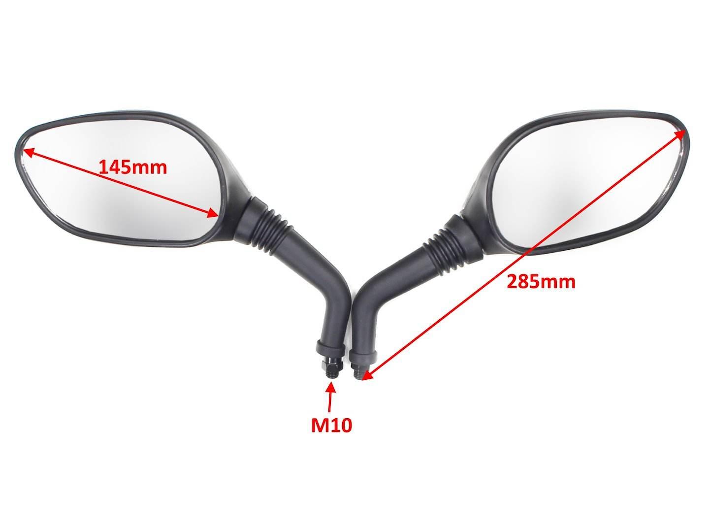 Lusterka Motocyklowe Skuter Atv Motorower Czarne M10 Oxf-14078 E7 Ox - zdjęcie 2