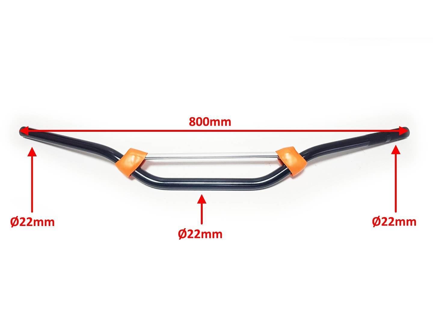 Kierownica Motocyklowa Cross Enduro Atv Z Rozpórką Czarny Połysk 22Mm Oxf-1 - zdjęcie 3