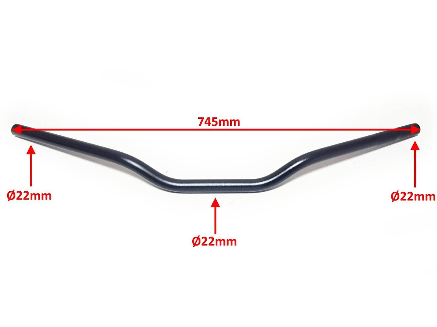 Kierownica Motocyklowa Cross Enduro Atv Czarny Mat 22Mm Oxf-12122 - zdjęcie 2