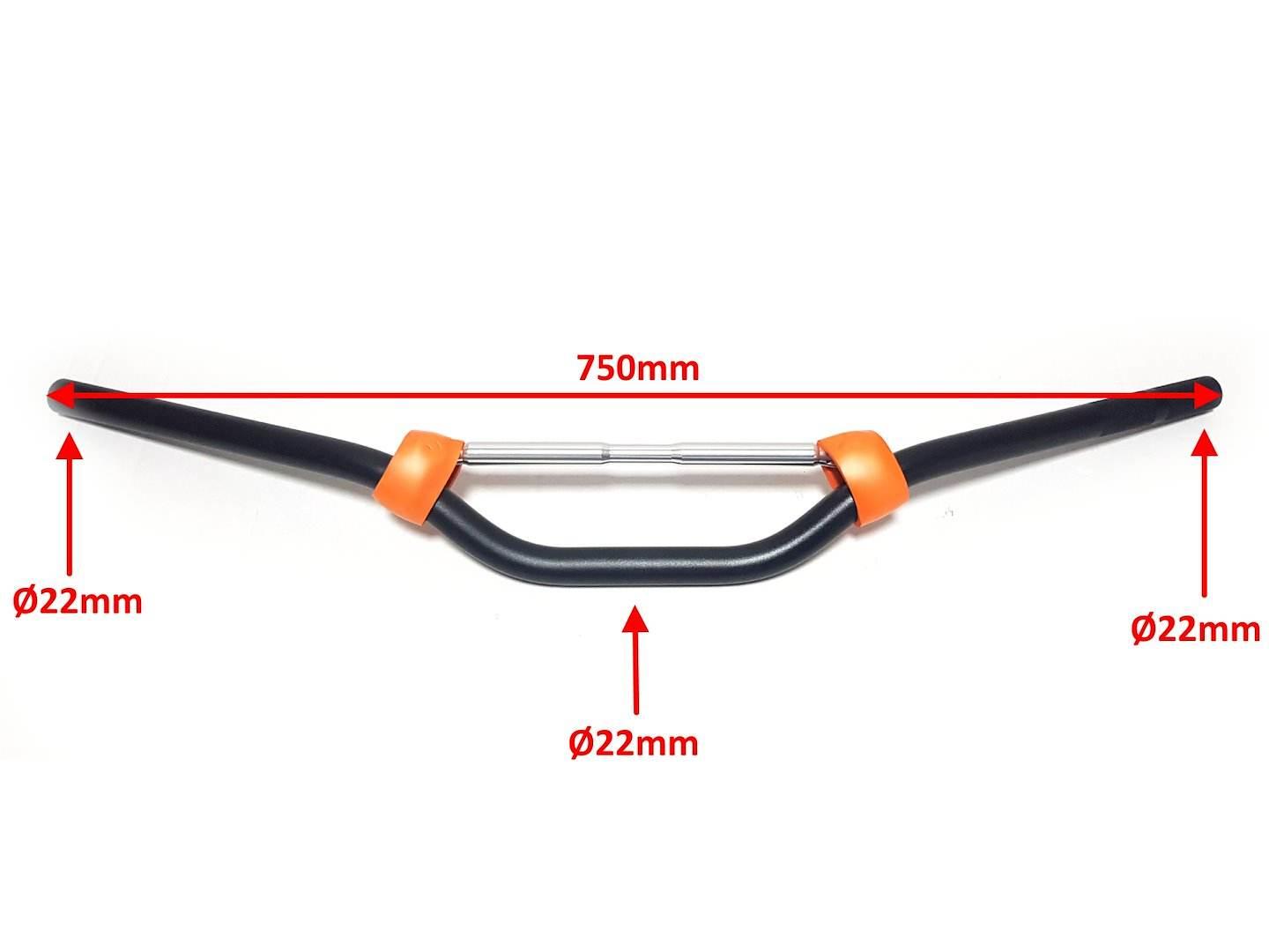 Kierownica Motocyklowa Cross Enduro Atv Z Rozpórką Czarny Mat 22Mm Oxf-1212 - zdjęcie 3