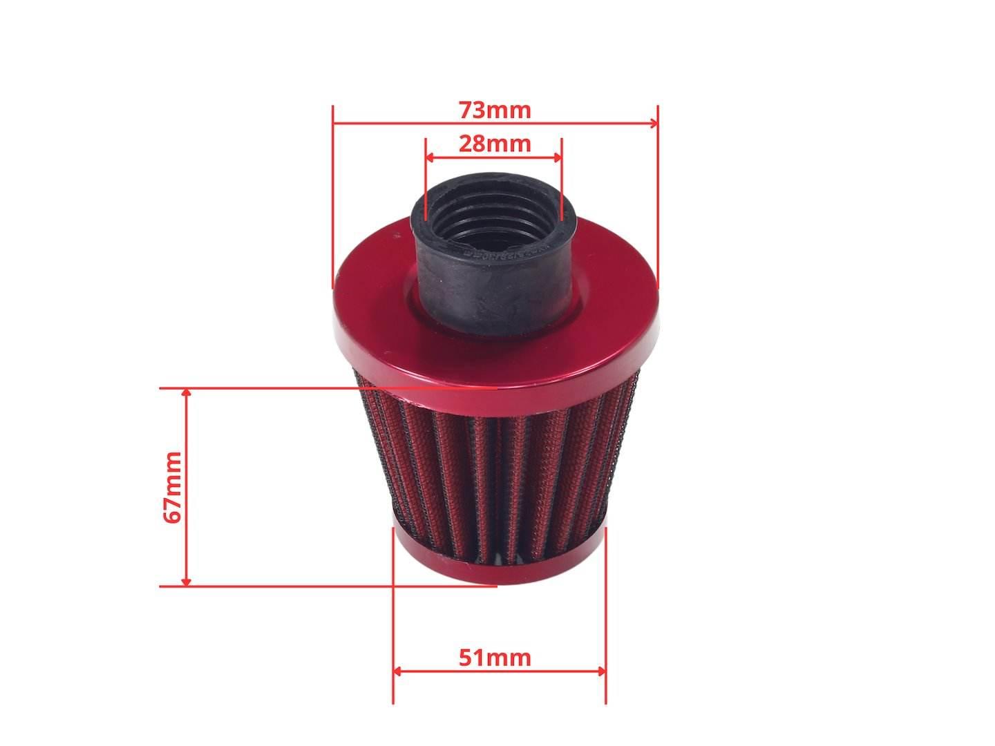 Filtr Powietrza Stożek Fi - 28Mm Czerwony Wb - zdjęcie 4