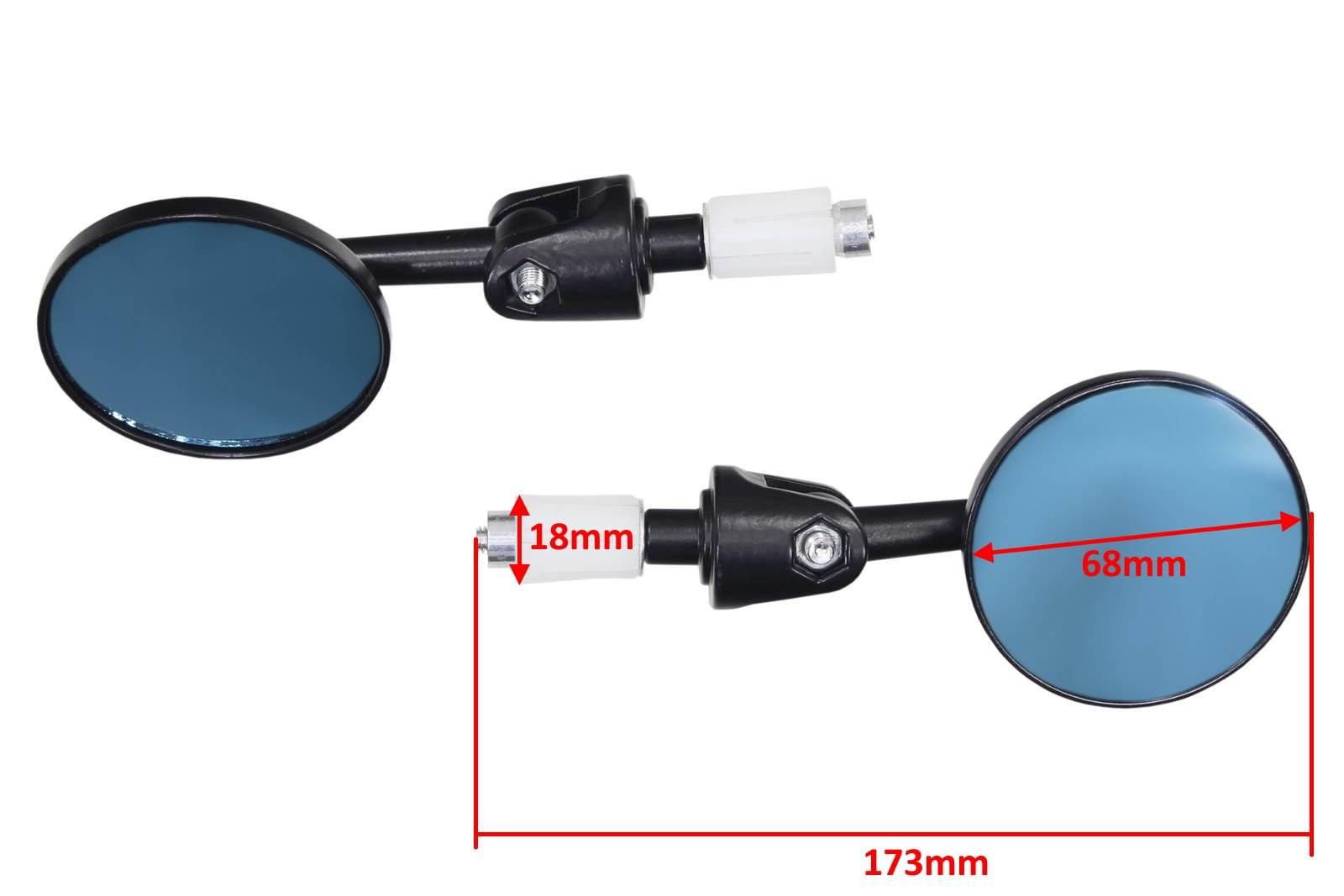 Lusterka Motocyklowe Czarne Mocowanie W Kierownicę 18Mm Oxf-8753 Kpl. - zdjęcie 2