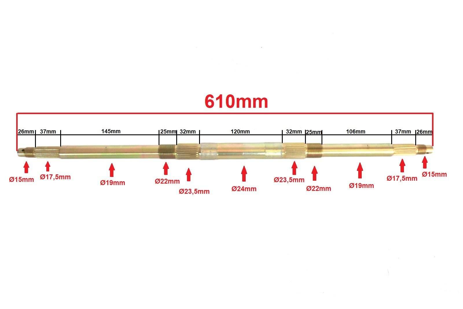 Ośka Tył Atv 110/125 610Mm - zdjęcie 2