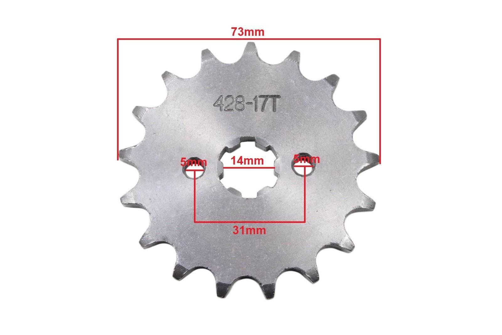 Zębatka Przód 428-17Z 14X17Mm Atv Chopper Street Hb - zdjęcie 2