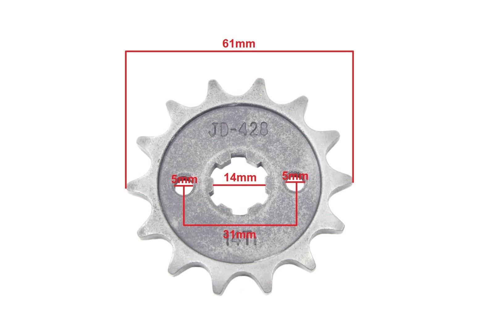 Zębatka Przód 428-14Z 14X17Mm Motorower Street Hb - zdjęcie 2