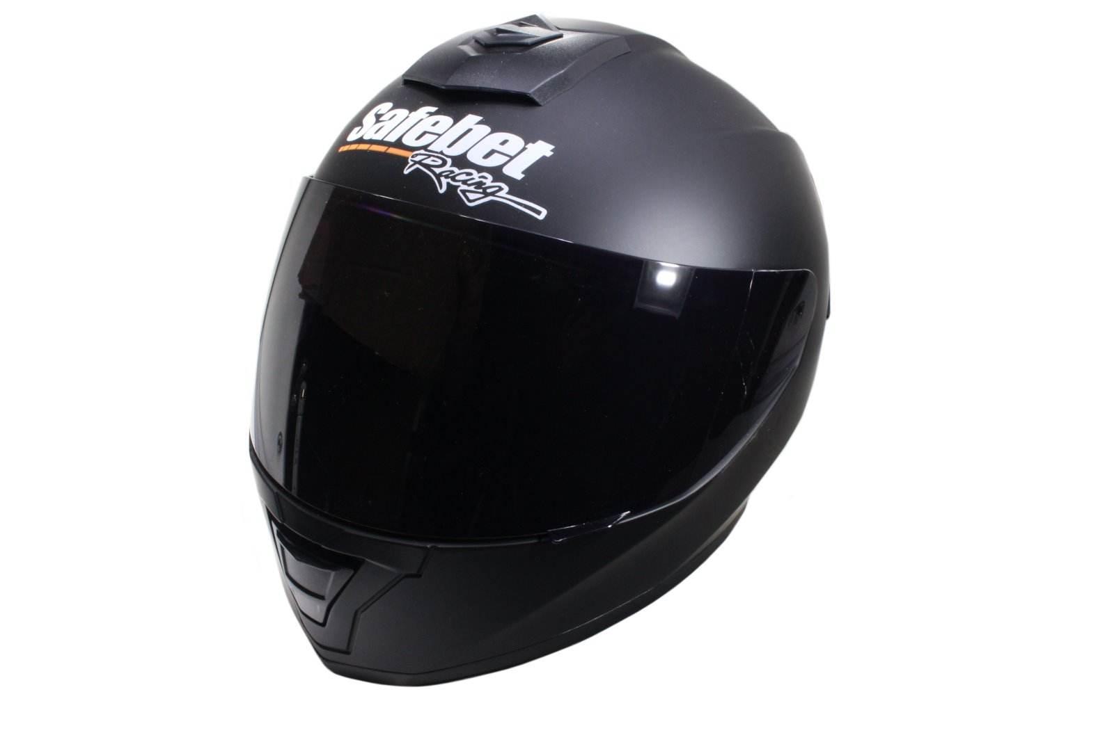 Kask Safebet Hf-126S Flat Black S Ciemna Szyba (Brak Ece)