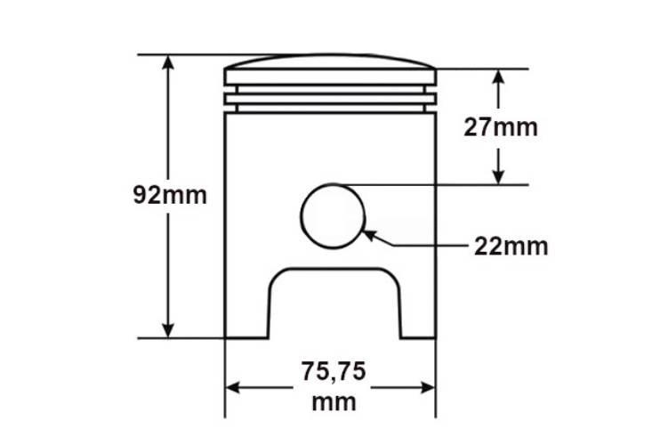 Tłok Junak M07 M10 75,75Mm 3 Szlif Anodowany Duells Kpl. Di - zdjęcie 2