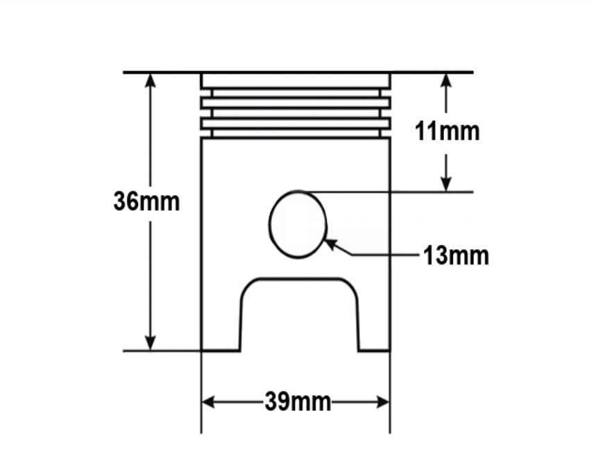 Tłok Atv 50 39Mm Pin 13Mm 4T Romet Kingway Motorower Street 139Fmb Pasuje D - zdjęcie 2