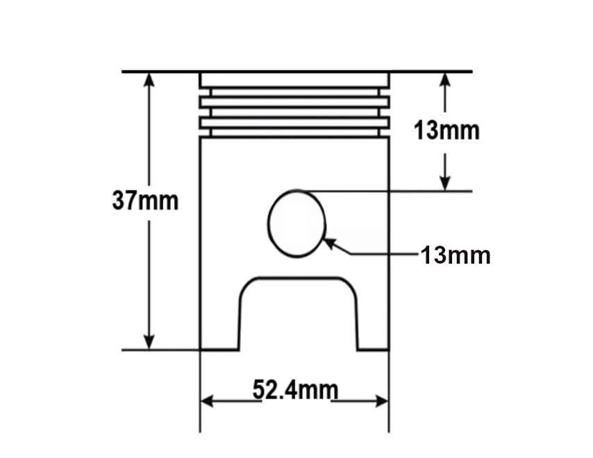 Tłok Atv 110 52,4Mm Pin 13Mm Kingway Junak Zipp 4T 152Fmh Pasuje Do: Benzer - zdjęcie 2