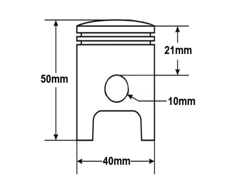 Tłok Pgo Big Max Yamaha Mbk 50 40Mm Pin 10Mm 2T Pasuje Do: Aprilia-Guliver/ - zdjęcie 2