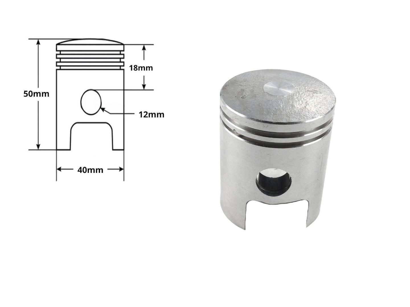 Tłok Yamaha Yb50 Fs1 50 40Mm Pin 12Mm 2T - zdjęcie 3