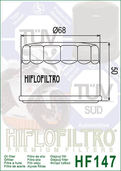 Filtr oleju hiflo hf147 yamaha fzs 600/ yfm 660, kymco x-citing 500 - zdjęcie 2