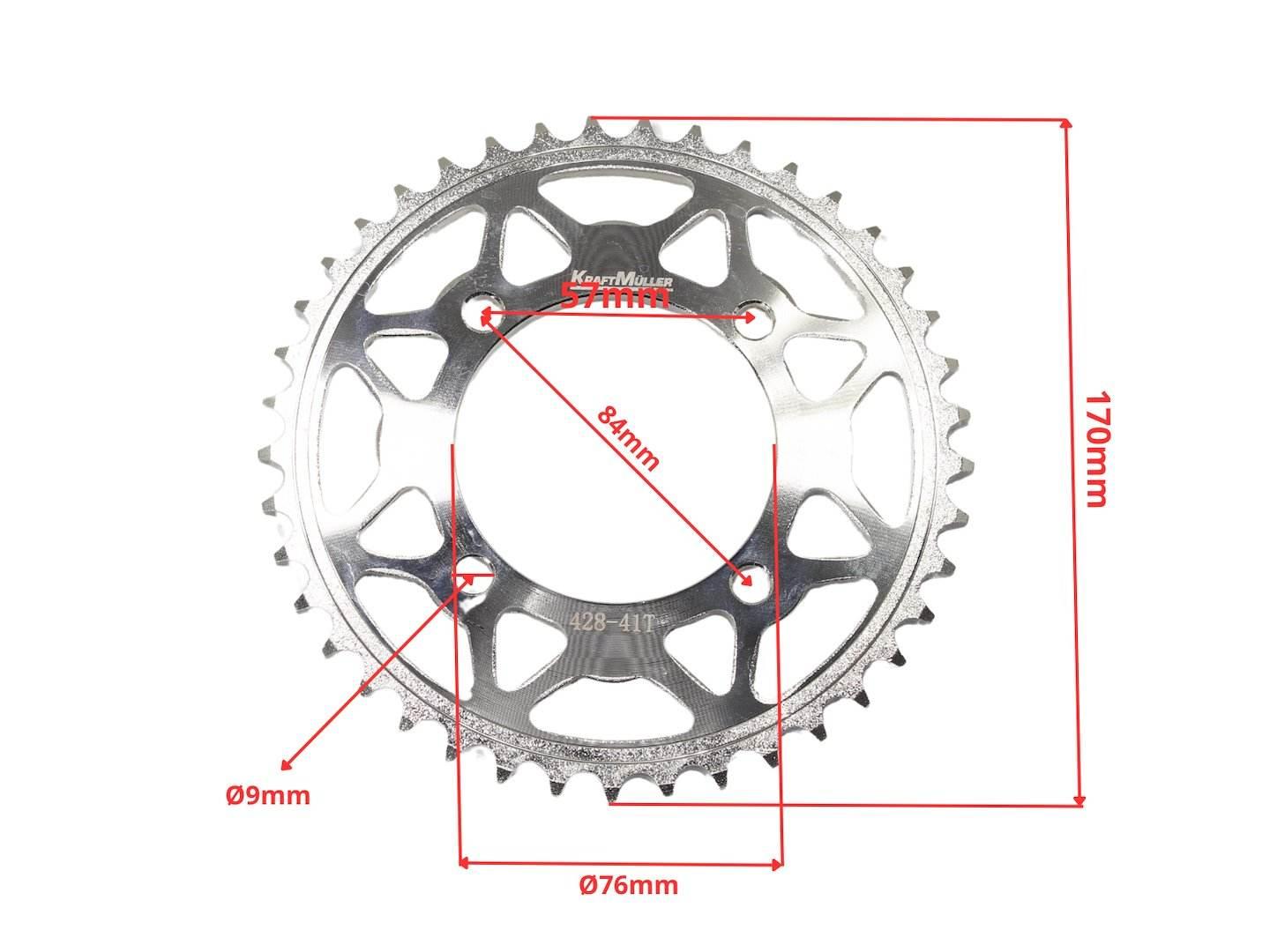 Zębatka Tył 428-41Z Cross 200/250 Srebrna Hb - zdjęcie 2