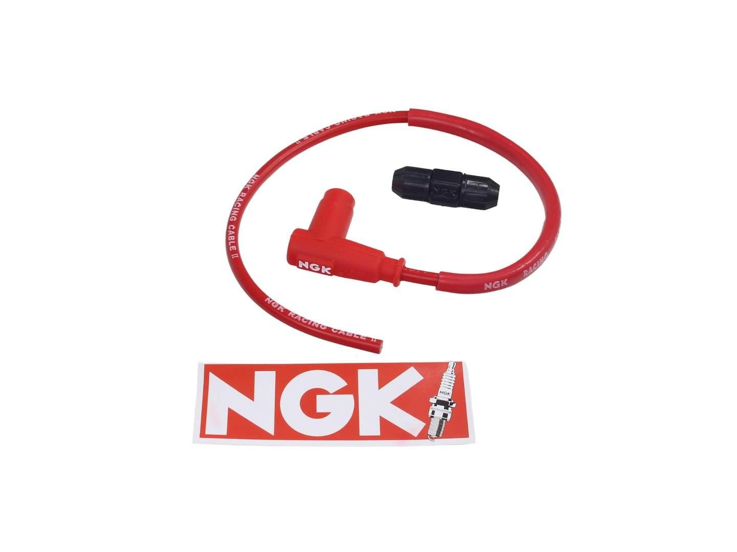 Przewód Wysokiego Napięcia Z Fajką 7Mm Silikonowy Ngk Czerwony Hb