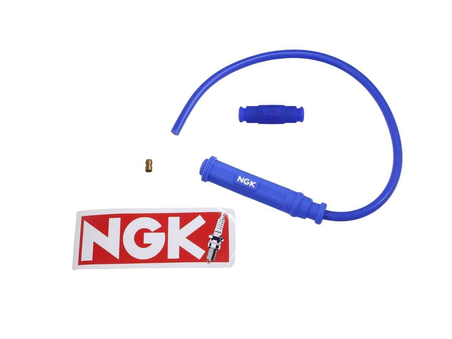 Przewód Wysokiego Napięcia Z Fajką 8Mm Silikonowy Ngk Niebieski Hb