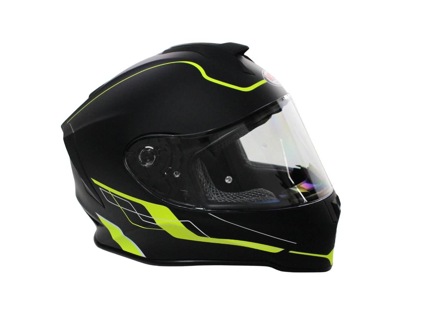 Kask Vcan H151 Matt Black Neon Yellow Kid Ys 48 Junior Dziecięcy - zdjęcie 4