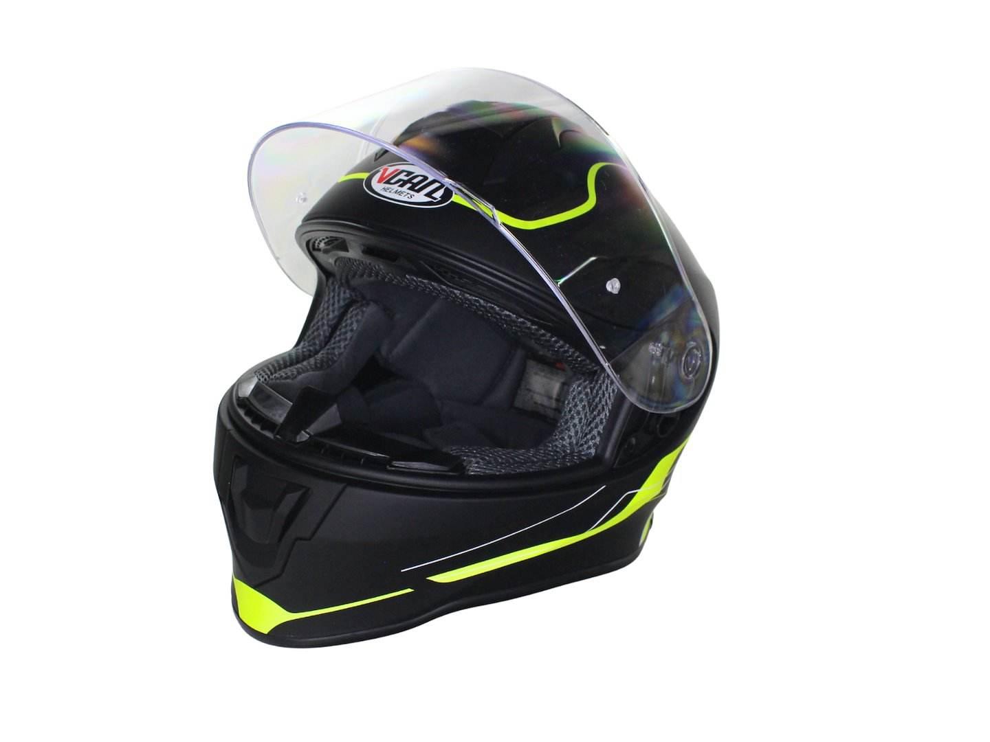 Kask Vcan H151 Matt Black Neon Yellow Kid Ym 49-50 Junior Dziecięcy - zdjęcie 3