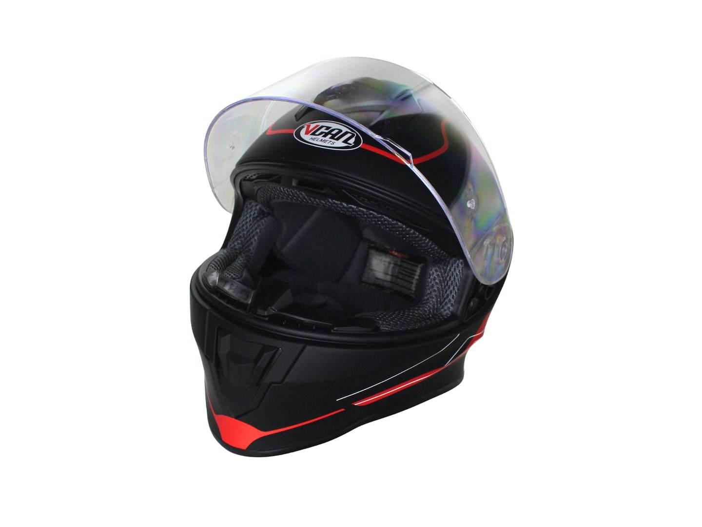 Kask Vcan H151 Matt Black Red Kid Ym 49-50 Junior Dziecięcy - zdjęcie 3