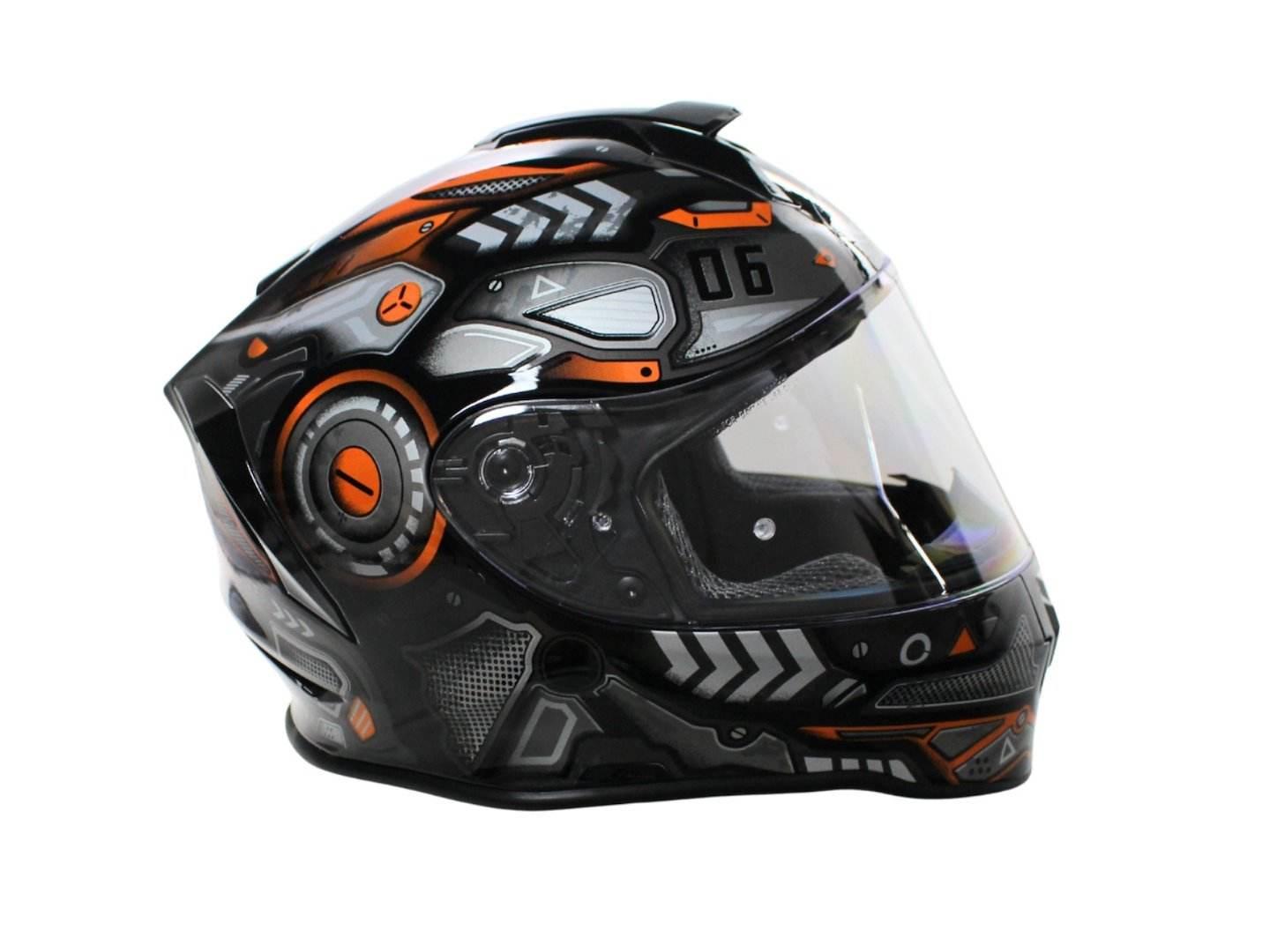 Kask Vcan H128 Black War Machine Gloss S - zdjęcie 4