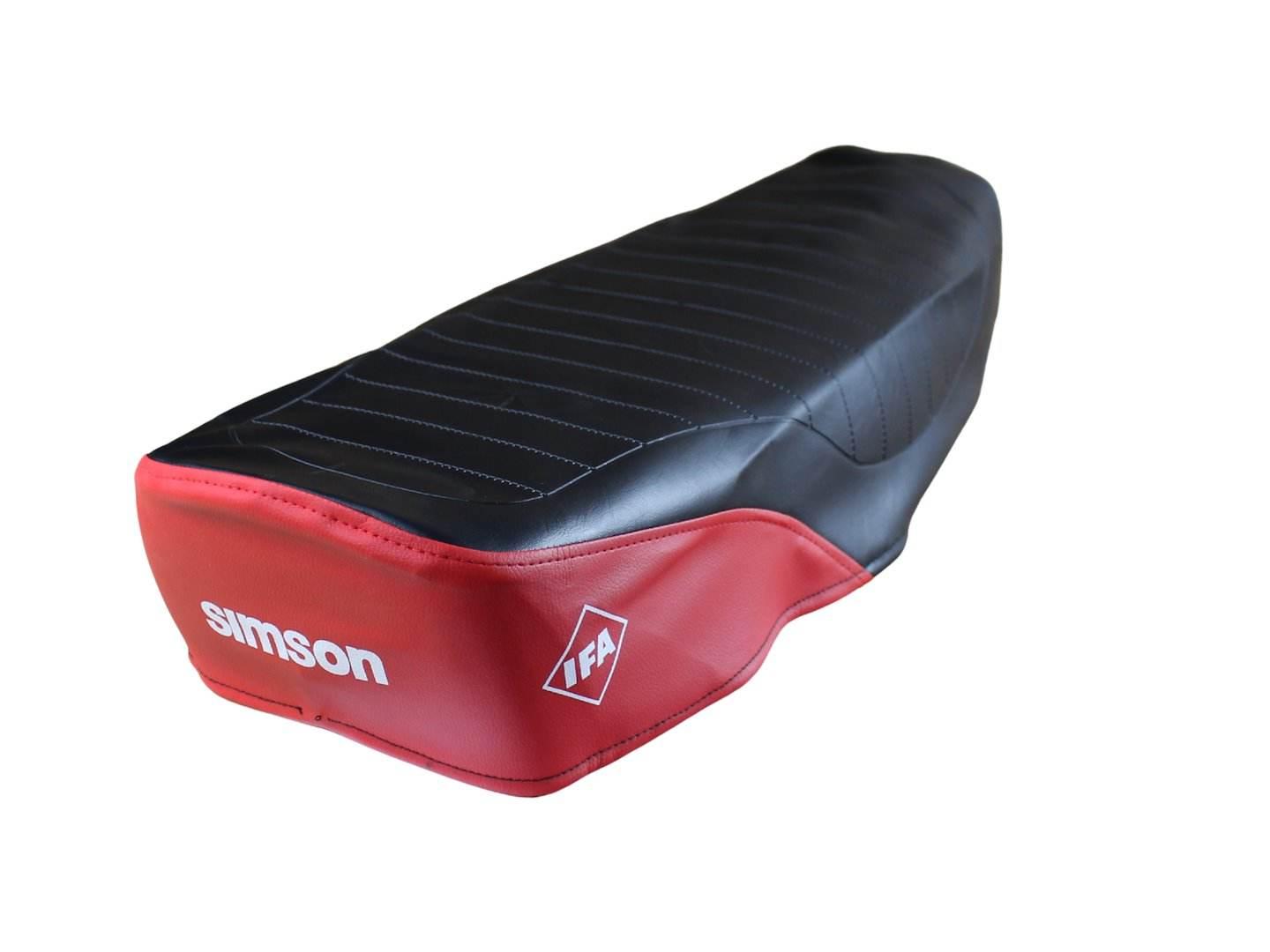 Pokrowiec Siedzenia Simson S51 Enduro Pikowany Czarno-Czerwony Hb - zdjęcie 2