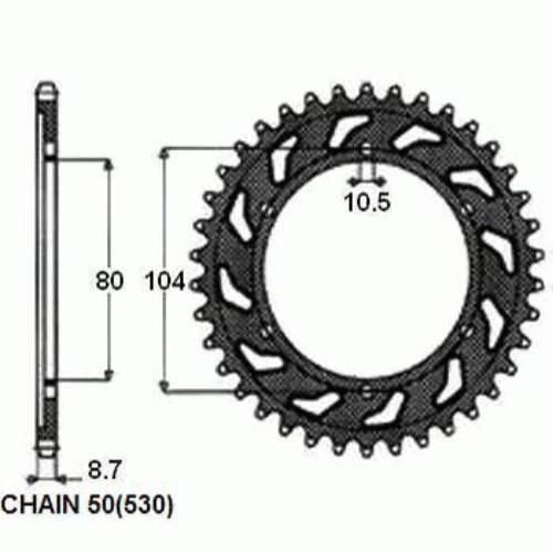 Zebatka napedzana stalowa sunstar sunr1-5353-45 (wycofana z produkcji)