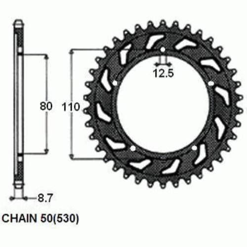 Zebatka napedzana stalowa sunstar sunr1-5363-46