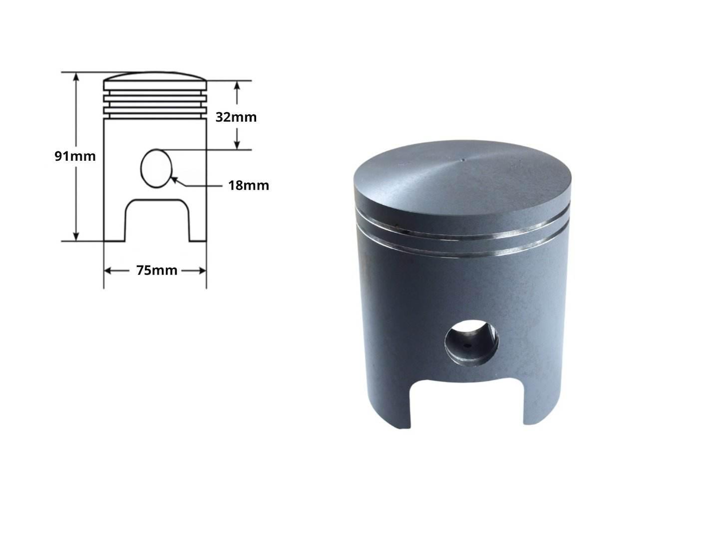 Tłok Mz Etz 301 75,50Mm Nominał Anodowany Sport Duells Kpl. Di - zdjęcie 2