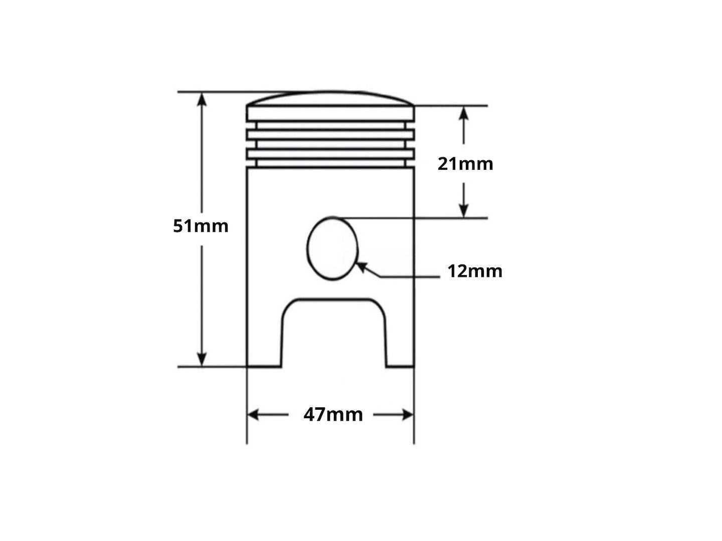 Tłok Suzuki Katana 70 47Mm Lc Pin 12Mm Hw - zdjęcie 3