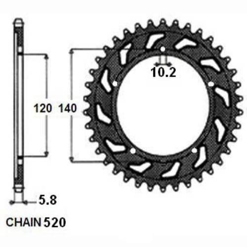Zebatka napędzana aluminiowa sunstar sunr5-3500-43 (wycofana z produkcji) - zdjęcie 2