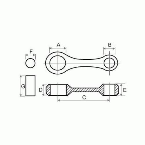 Korbowód tkrj honda dio50 / sk50( 39mm af24 TKRJ BH0040B - zdjęcie 3