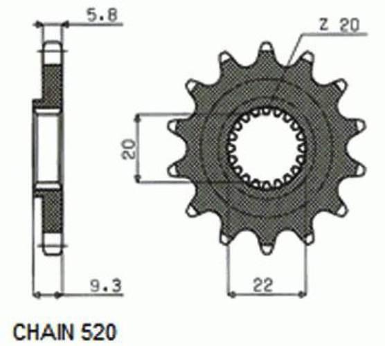 Zebatka napedowa sunstar sunf3b0-13