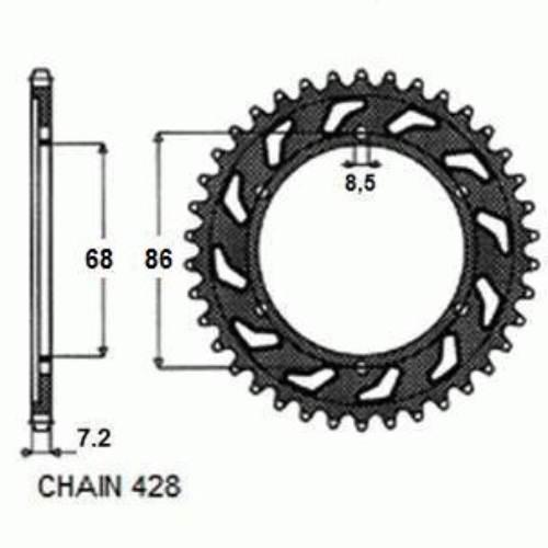 Zebatka napedzana stalowa sunstar sunr1-2153-46