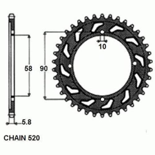 Zebatka napedzana stalowa sunstar sunr1-3082-31