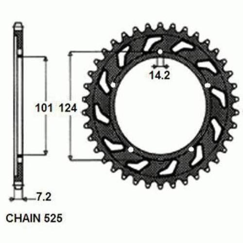 Zebatka napedzana stalowa sunstar sunr1-4442-38