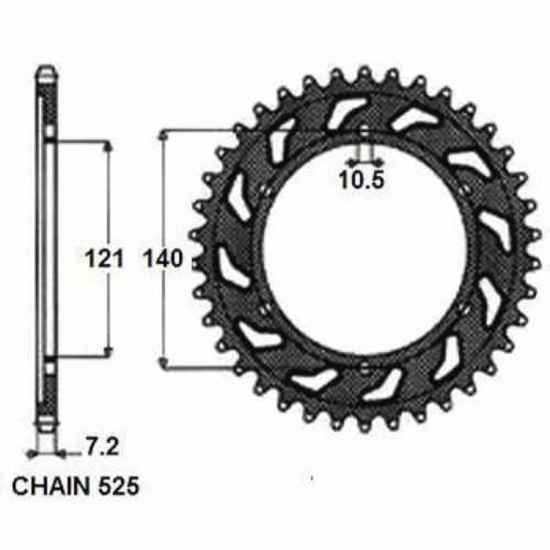 Zebatka napedzana stalowa sunstar sunr1-4536-45