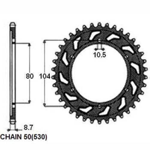 Zebatka napedzana stalowa sunstar sunr1-5353-40