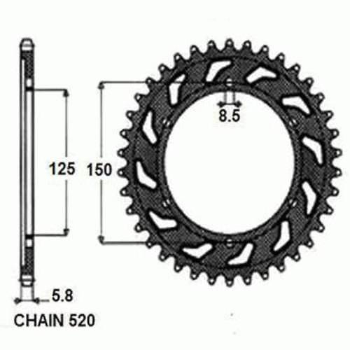 Zebatka napędzana aluminiowa sunstar sunr5-3547-48