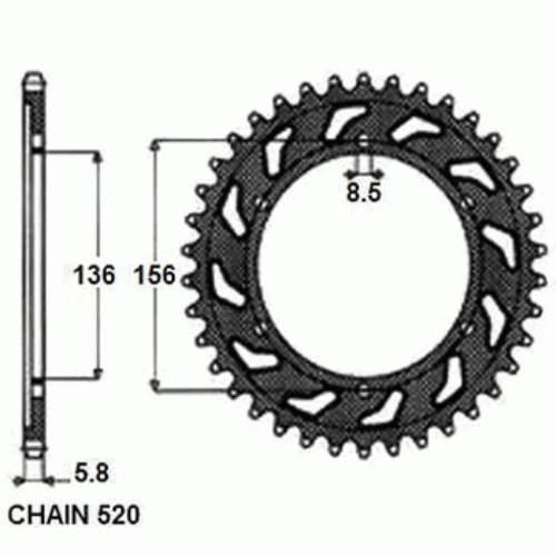 Zebatka napędzana aluminiowa sunstar sunr5-3631-52 (wycofana z produkcji)