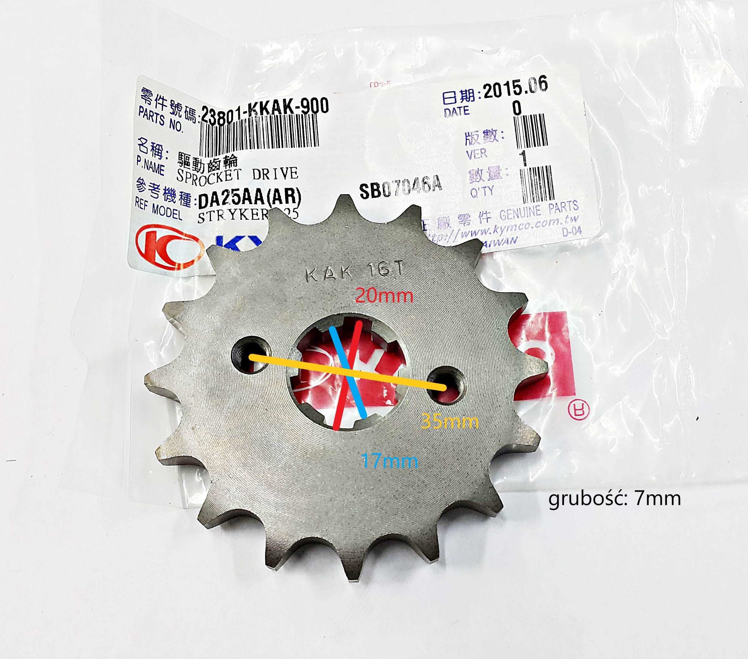 Zębatka zdawcza 16t zing 1 23801-kkak-900
