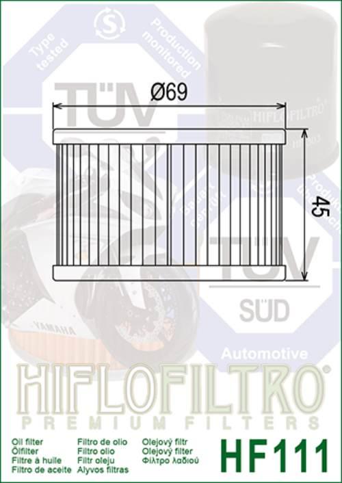 Filtr oleju hiflo hf111 honda cx 500/ trx 400-680 - zdjęcie 2