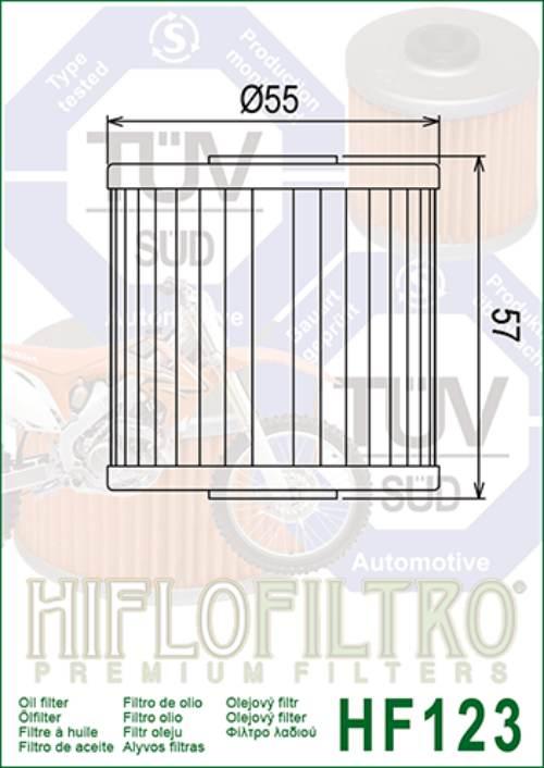 Filtr oleju hiflo hf123 kawasaki klr/klx/ksf/kef - zdjęcie 2