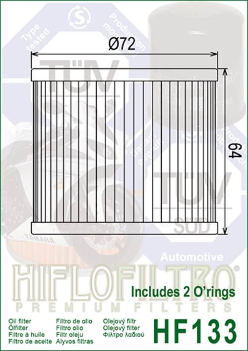 Filtr oleju hiflo hf133 suzuki gs/gsx (papierowy + 2 o-ringi) - zdjęcie 2