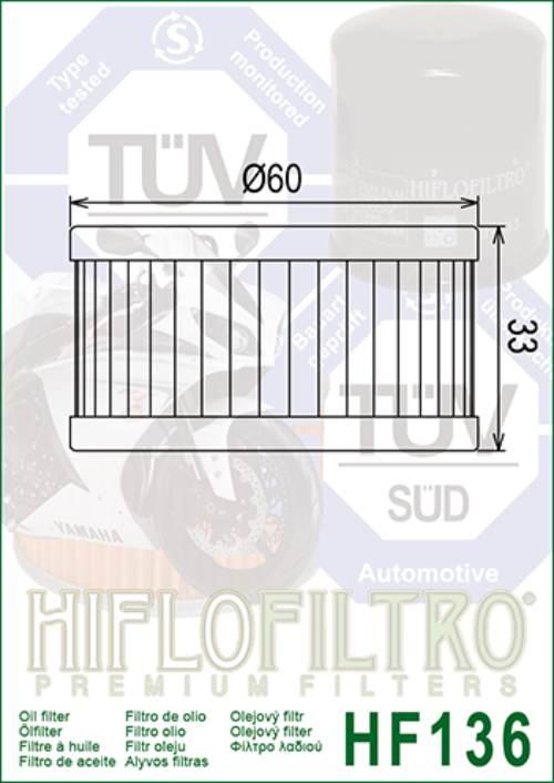 Filtr oleju hiflo hf136 betamotor, suzuki dr 350/ gz 250 - zdjęcie 2