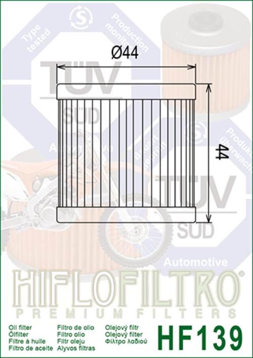 Filtr oleju hiflo hf139 drz 400/ ltz 400/ltr450 - zdjęcie 2