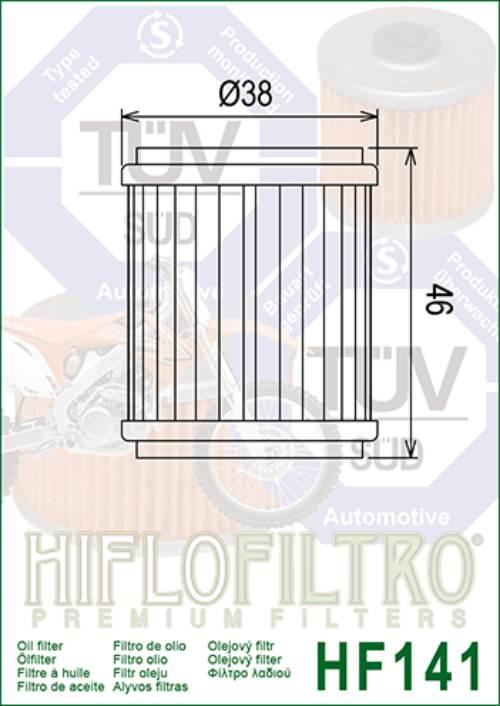 Filtr oleju hiflo hf141 yzf/wrf yzf125r/yp125/wr125r,x/xg250 junak 125 4t - zdjęcie 2