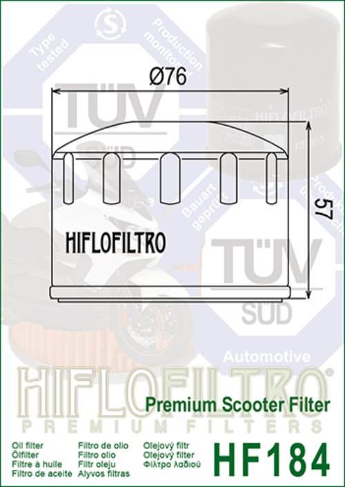 Filtr oleju hiflo hf184 aprilia/ piaggio 500 - zdjęcie 2